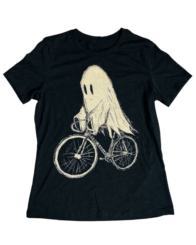 Ghost on A Bicycle Women’s Shirt - Standard Tee - Black / S - Women’s