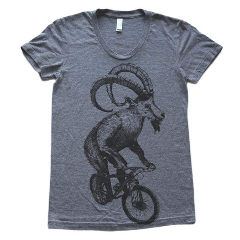 Goat on a Mountain Bicycle Women's T-Shirt