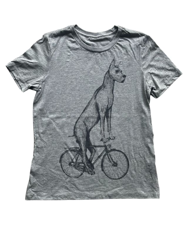 Great Dane on A Bicycle Women’s Shirt - Standard Tee - Tri-Grey / S - Women’s