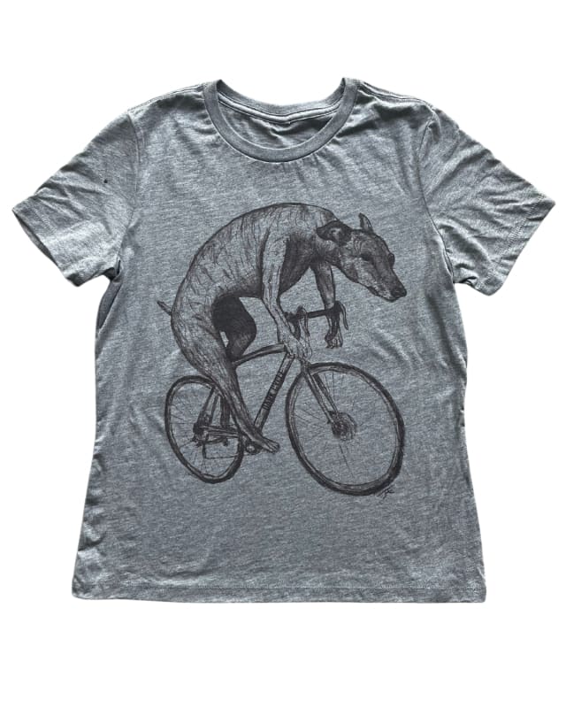 Greyhound on A Bicycle Women’s Shirt - Standard Tee - Tri-Grey / S - Women’s