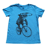 Hammerhead Shark on a Bicycle Kids T-Shirt - YS - Kids Shirts