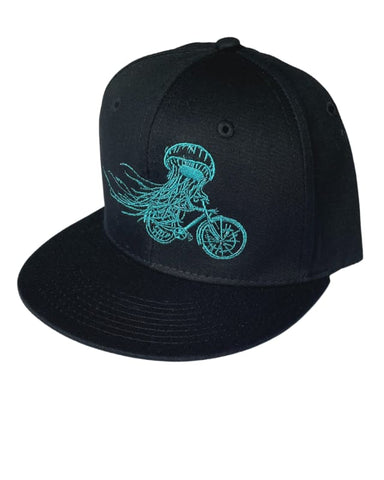Jellyfish Riding a Bike Snapback Hat
