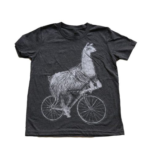 Llama on a Bicycle Kids T-Shirt