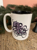 Octopus on a Bike Mug - Octopus Mug - Mugs