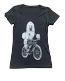 Poodle on A Bicycle Women’s Shirt - Classic Slim Tee - Black / S - Women’s