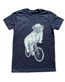 Pug on a Bicycle Youth Shirt - Classic Tee - Black / YS