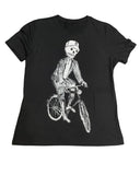 Skeleton on A Bicycle Women’s Shirt - Standard Tee - Black / S - Women’s