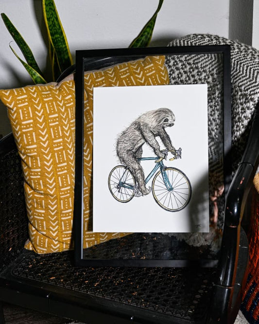 Sloth on a Bike Print - Artwork