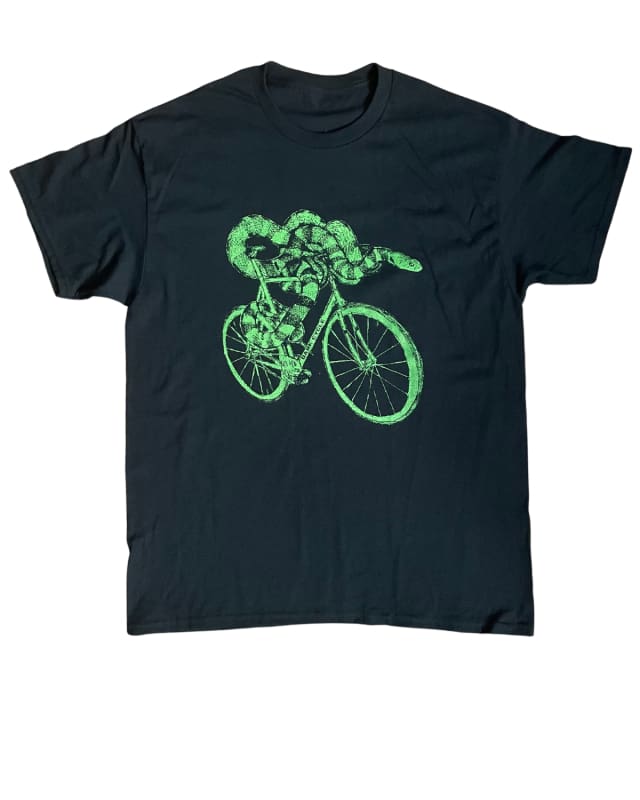 Snake on A Bicycle Men’s/Unisex Shirt - 90’s Heavy Tee - Black / XS - Unisex Tees