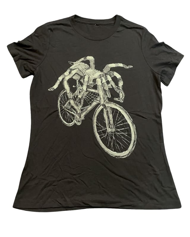 Spider on A Bicycle Women’s Shirt - Standard Tee - Black / S - Women’s