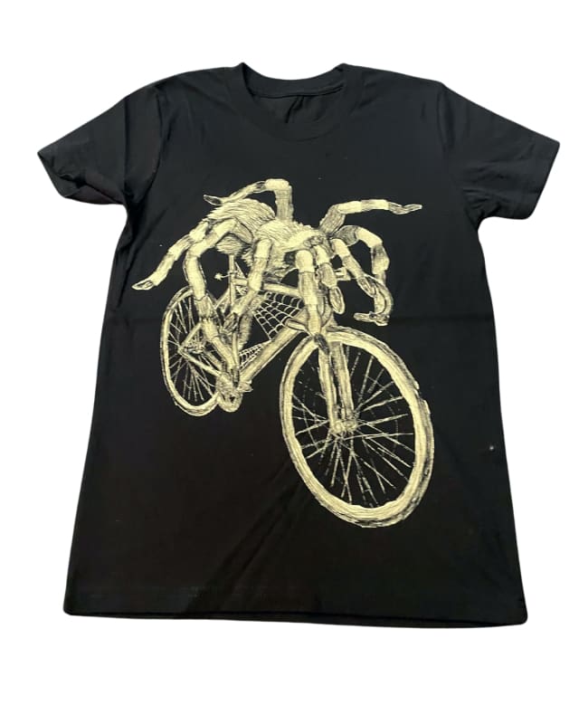 Spider on a Bicycle Youth Shirt - Classic Tee - Black / YS