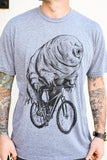 Tardigrade on A Bicycle Men’s Shirt - Unisex/Mens Tee / Tri-Grey / XS - Unisex Tees