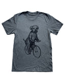 Terrier on A Bicycle Men’s/Unisex Shirt - 70’s Vintage Tee - Tri-Grey / XS - Unisex Tees