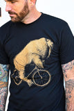 Walrus on A Bicycle Men’s Shirt - Unisex/Mens Tee / Black / XS - Unisex Tees