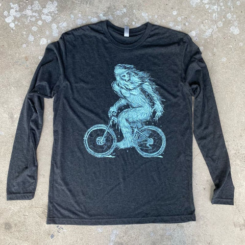 Yeti on A Bicycle Men's Long Sleeve Shirt