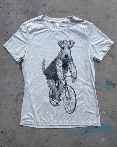 Airedale Terrier on A Bicycle Women's Shirt