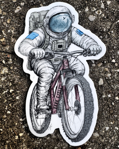 Astronuat on a Bike Vinyl Sticker