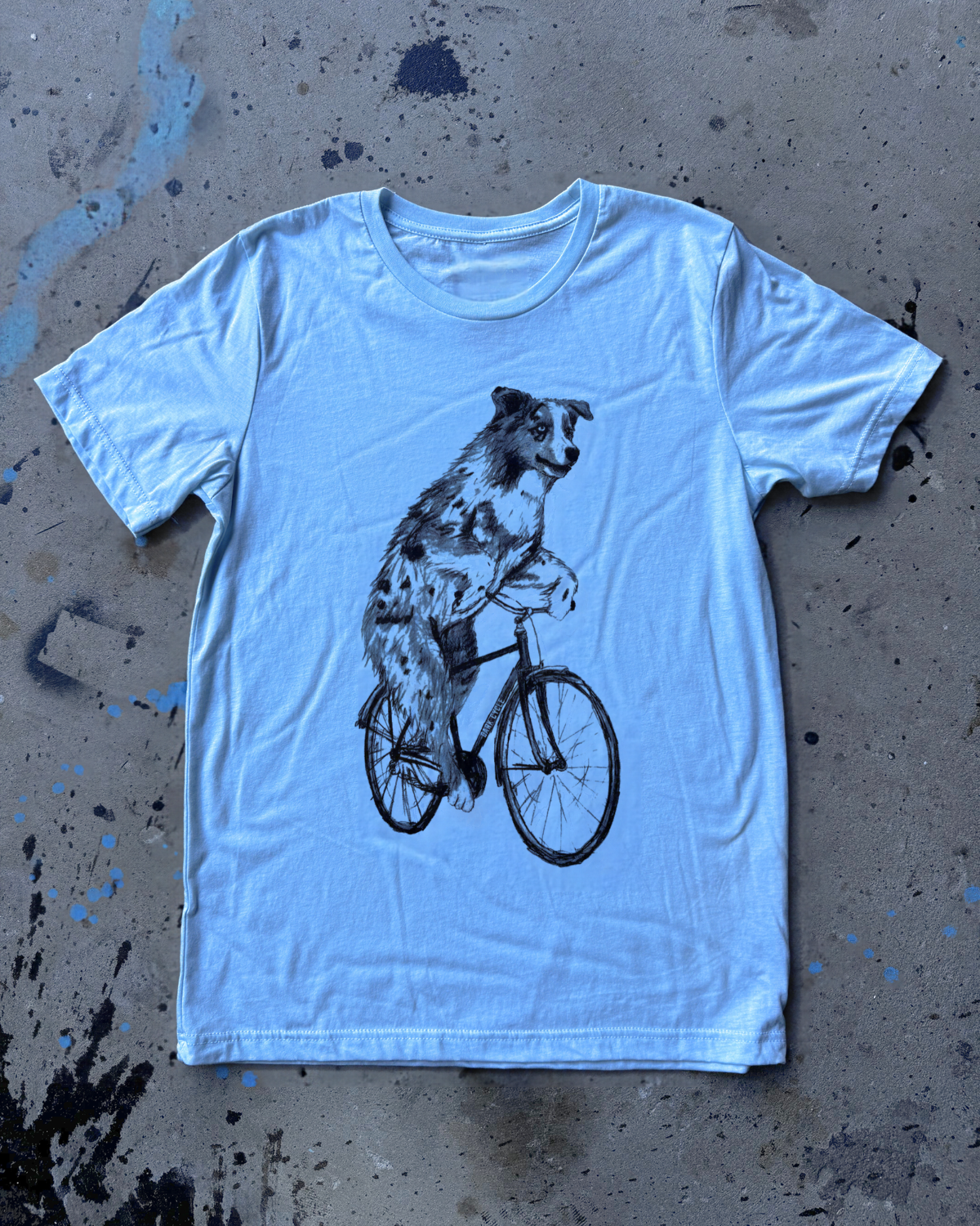 Australian Shepherd on a Bike Men's/Unisex Shirt