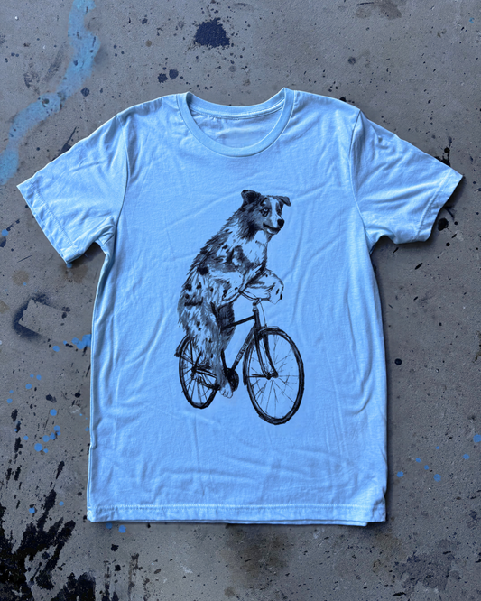 Australian Shepherd on a Bike Men's/Unisex Shirt