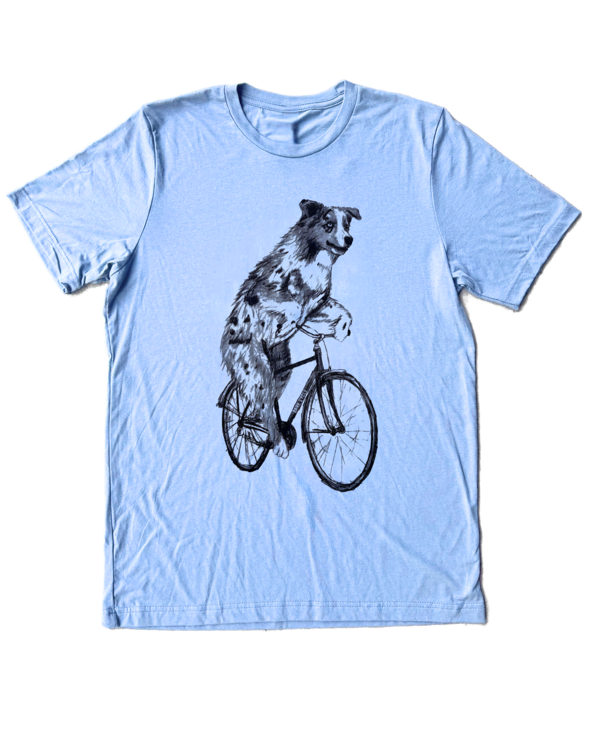 Australian Shepherd on a Bike Men's/Unisex Shirt