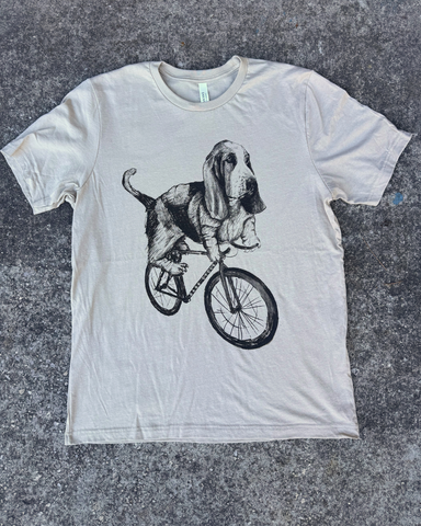 Basset Hound on a Bike Men's/Unisex Shirt