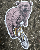 Bear on a Bicycle Vinyl Sticker