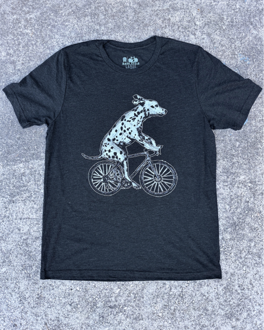 Dalmatian on a Bike Men's/Unisex Shirt