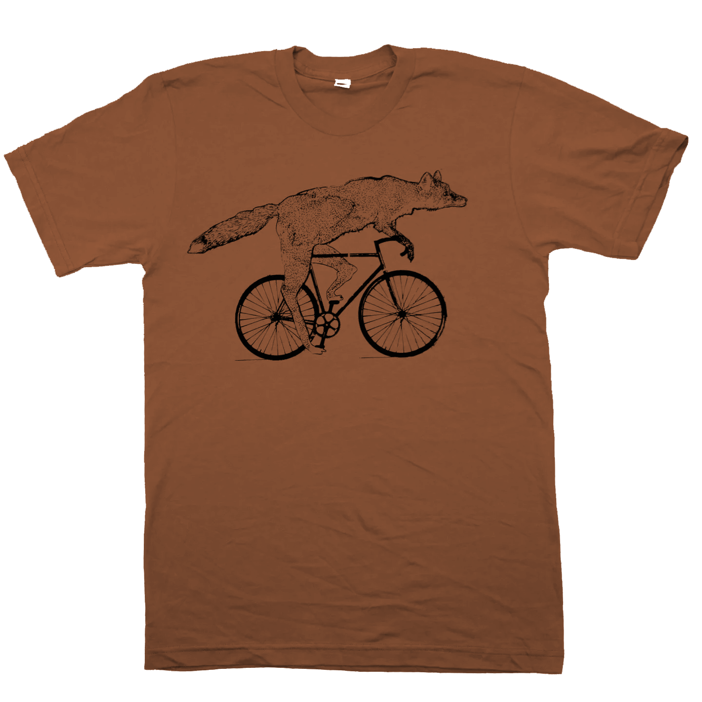 Fox on a Bicycle Unisex Men's T-Shirt, Classic Tee