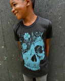 Life and Death | Fulfilled Skull and Flowers Youth Shirts