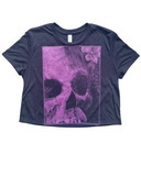 Life and Death I - Women's Grows Skull and Floral Crop Top