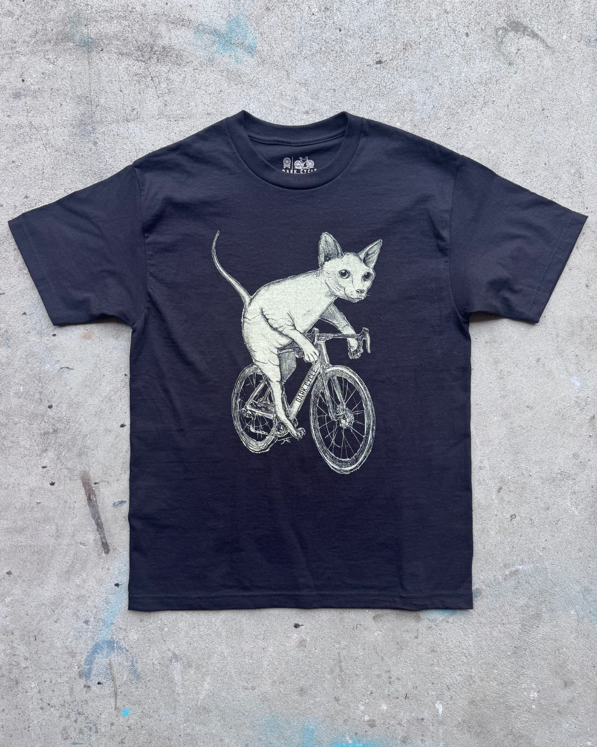 Hairless Cat on a Bicycle Mens/Unisex Shirt