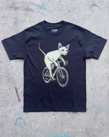 Hairless Cat on a Bicycle Mens/Unisex Shirt