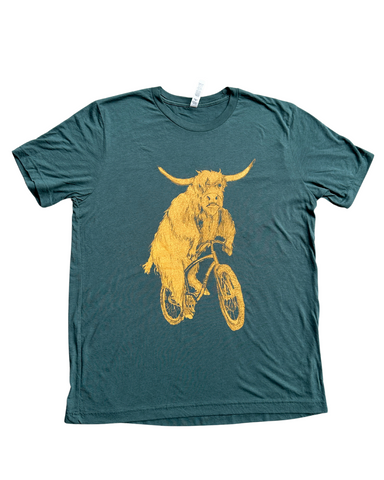 Highland Cow on A Bicycle Men's/Unisex Shirt