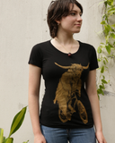 Highland Cow on A Bicycle Women's Shirt