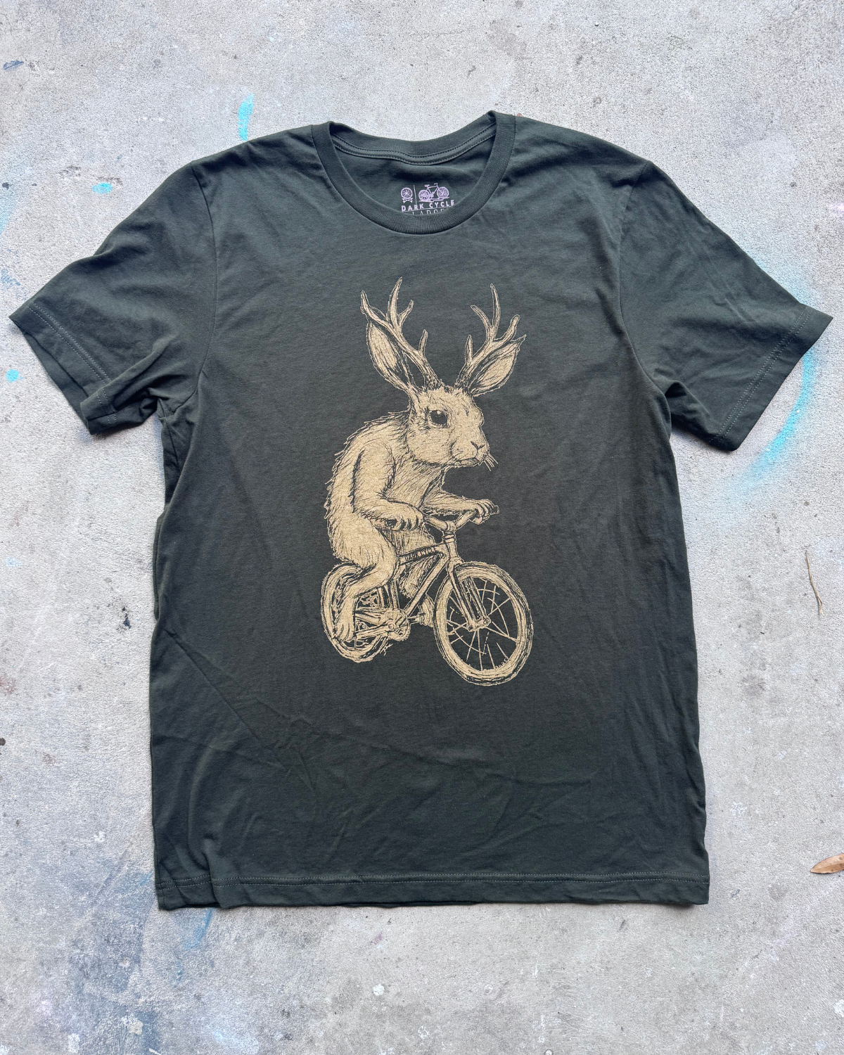 Jackalope on a Bicycle Mens/Unisex Shirt