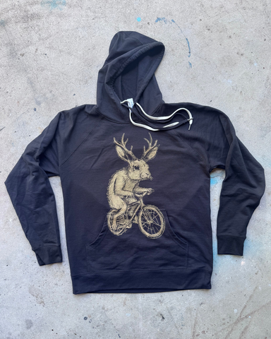 Jackalope on A Bike Unisex Hoodie