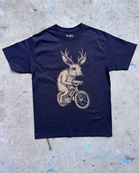 Jackalope on a Bicycle Mens/Unisex Shirt