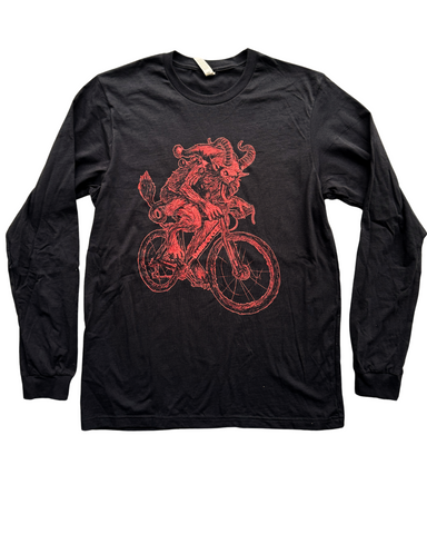 Krampus on A Bicycle Long Sleeve Shirt