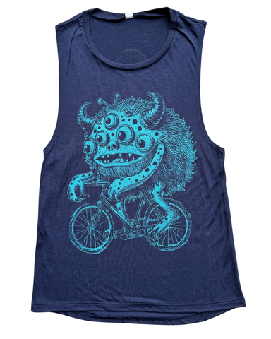 Monster on Bicycle Flowy Muscle Tank