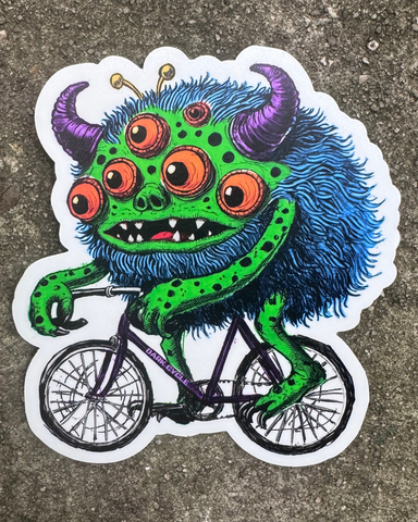 Monster on a Bike Vinyl Sticker