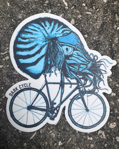 Nautilus on a Bicycle Vinyl Sticker