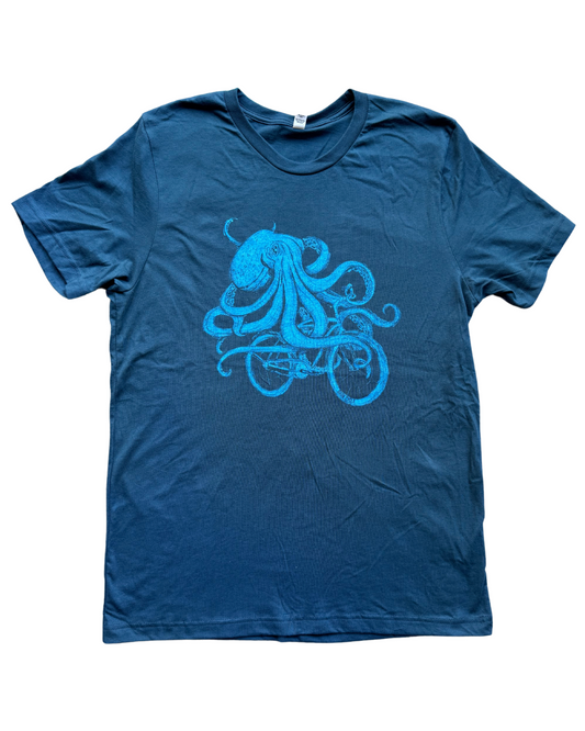 Octopus on a Bicycle Mens/Unisex Shirt