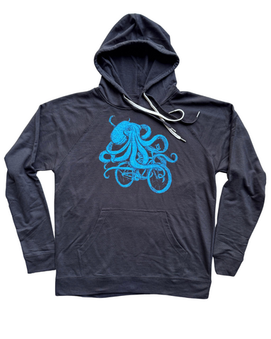 Octopus on A Bike Unisex Hoodie