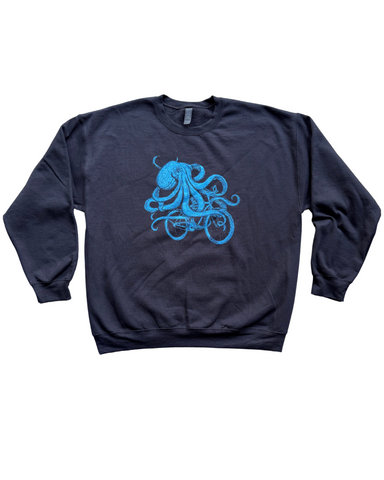 Octopus on a Bike Pullover Sweater