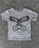 Owl on a Bicycle Kids Shirt