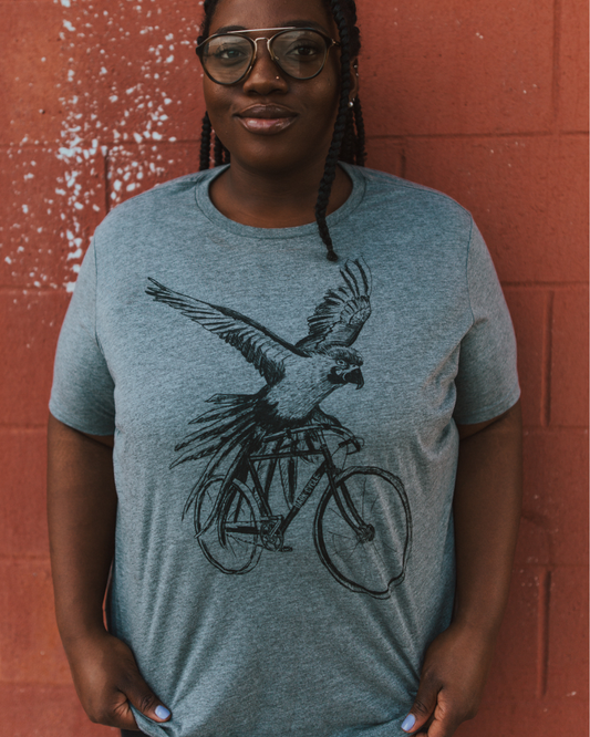 Parrot on a Bicycle Men's Shirt