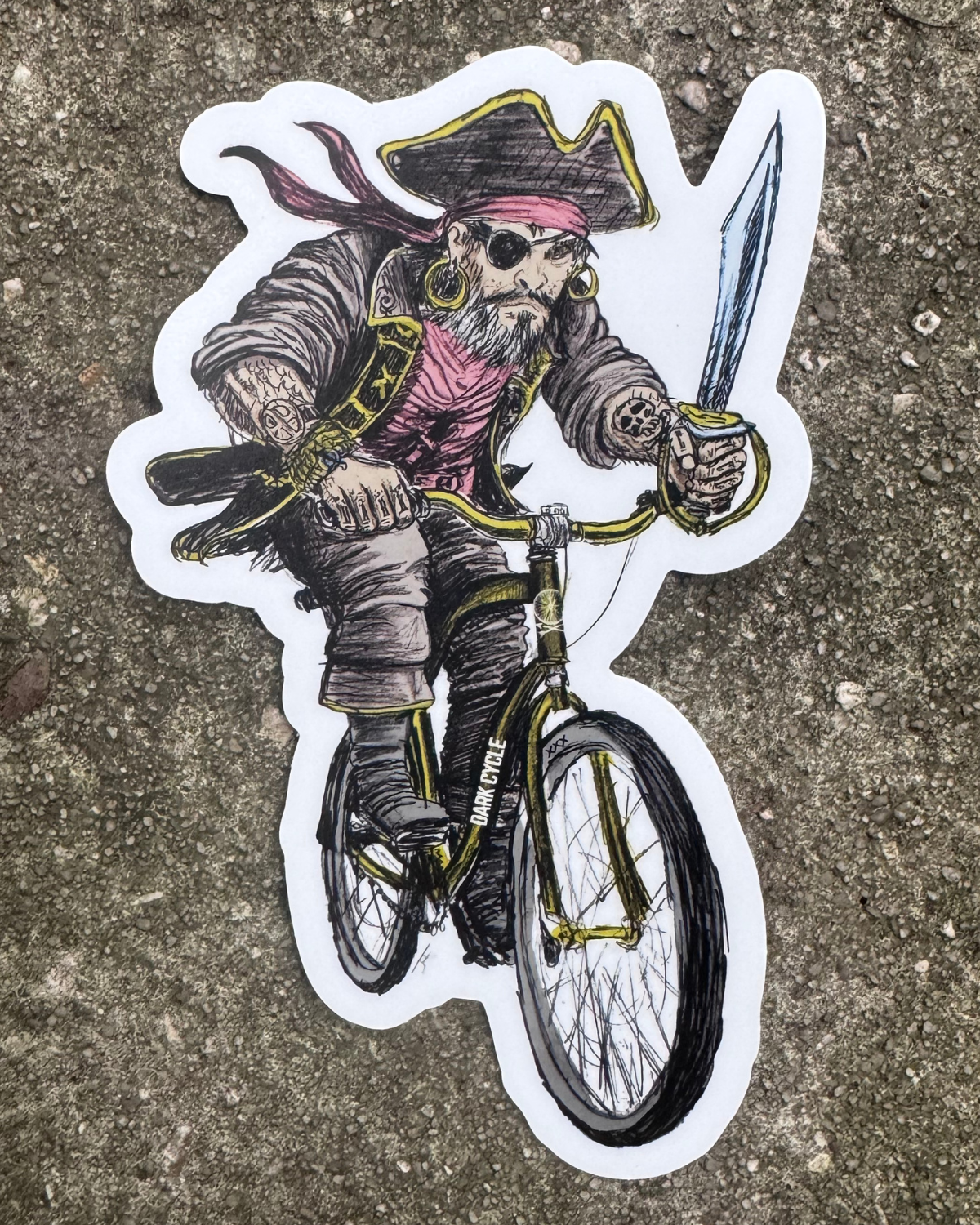 kinderfahrrad pirat Pirate on a Bike Vinyl Sticker