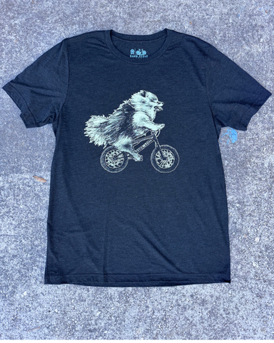 Pomeranian on a Bike Men's/Unisex Shirt