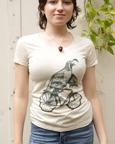 Quail on A Bicycle Women's Shirt