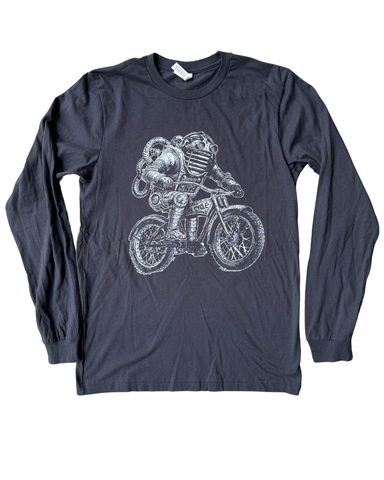 Robot on A Bicycle Men's Long Sleeve Shirt